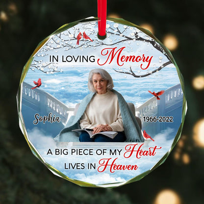 In Loving Memory Memorial Keepsake Blossom Tree Heaven Personalized Glass Ornament