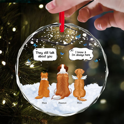 Pet Dog Cat Memorial Keepsake Sympathy Gift Personalized Glass Ornament