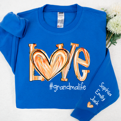 Personalized Love grandmalife Colorful Painted With Grandkids Sweatshirt