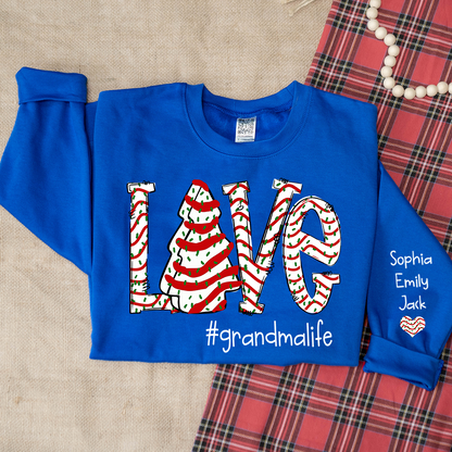 Personalized Love grandmalife Cake Christmas With Grandkids Sweatshirt