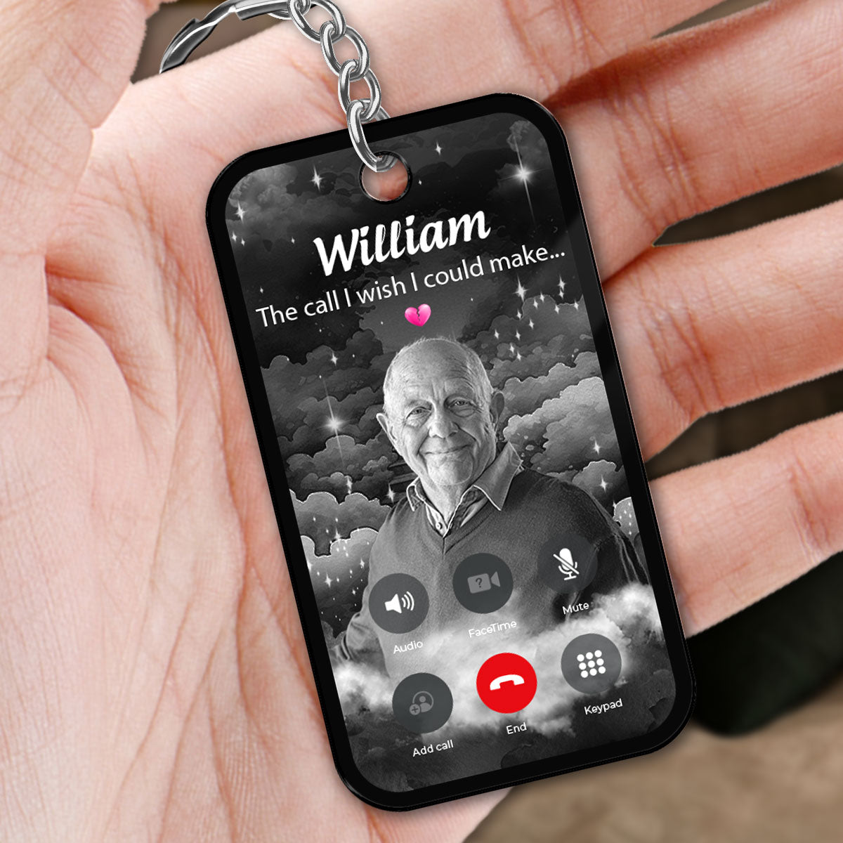 The Call I Wish I Could Make Photo Inserted Memorial Gift Remembrance Keepsake Voice Message QR Code Personalized Acrylic Keychain