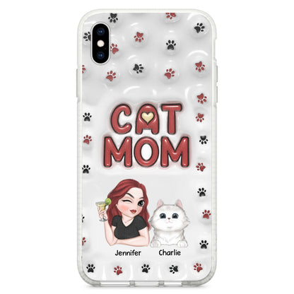 Lovely Cat Mom- Personalized Custom 3D Inflated Effect Phone Case