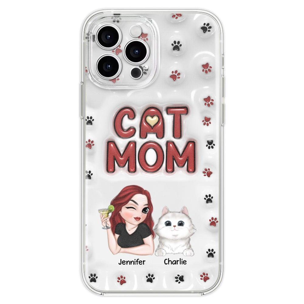 Lovely Cat Mom- Personalized Custom 3D Inflated Effect Phone Case