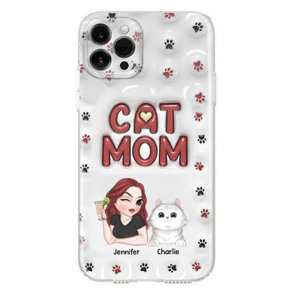 Lovely Cat Mom- Personalized Custom 3D Inflated Effect Phone Case