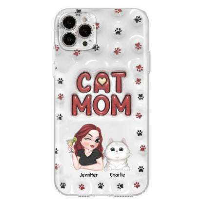 Lovely Cat Mom- Personalized Custom 3D Inflated Effect Phone Case