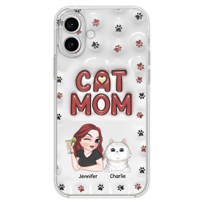 Lovely Cat Mom- Personalized Custom 3D Inflated Effect Phone Case