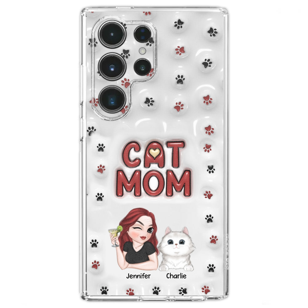 Lovely Cat Mom- Personalized Custom 3D Inflated Effect Phone Case