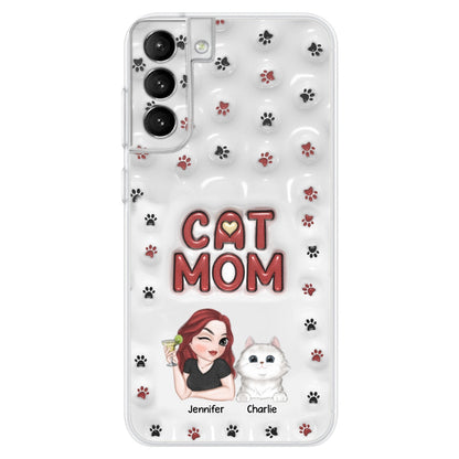 Lovely Cat Mom- Personalized Custom 3D Inflated Effect Phone Case