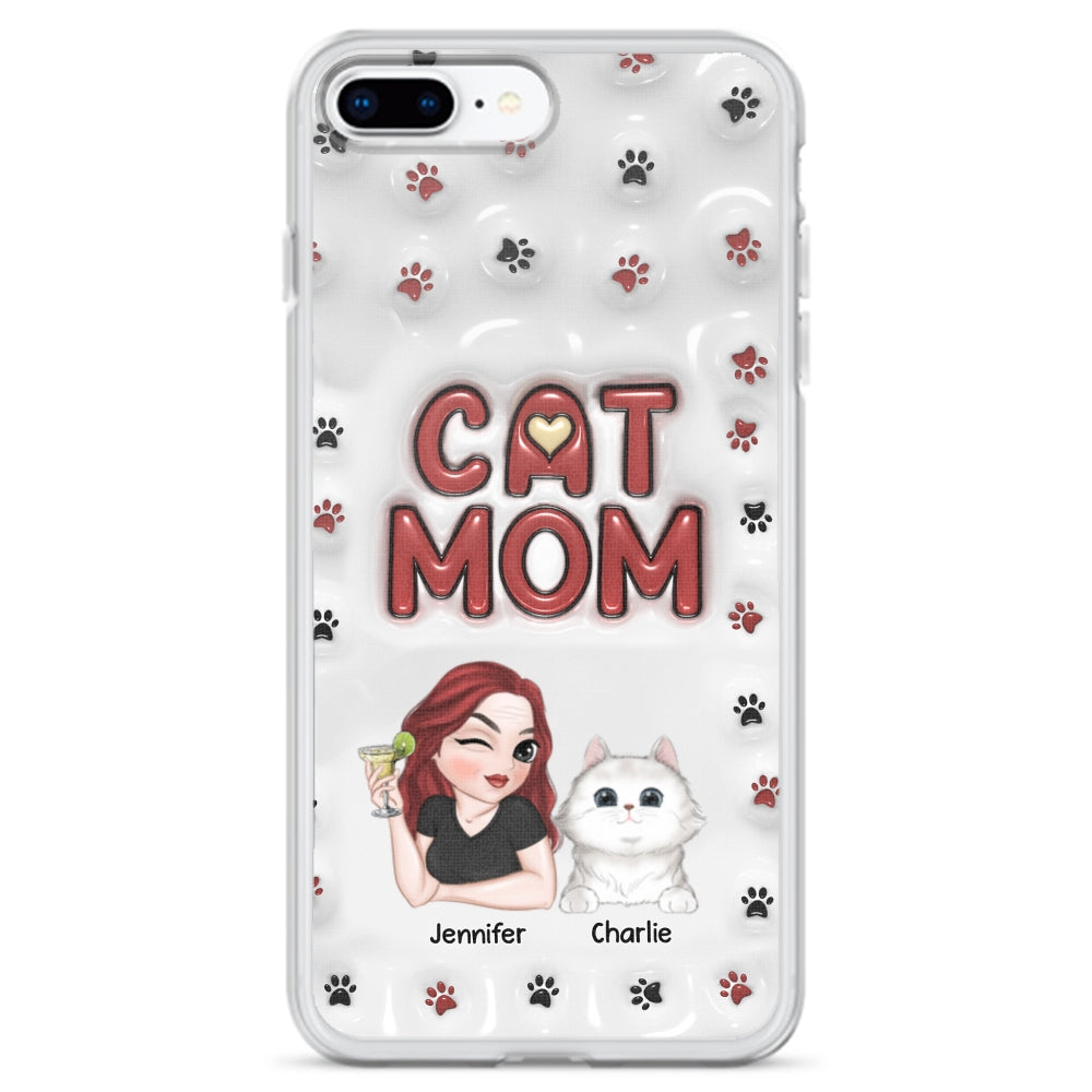 Lovely Cat Mom- Personalized Custom 3D Inflated Effect Phone Case