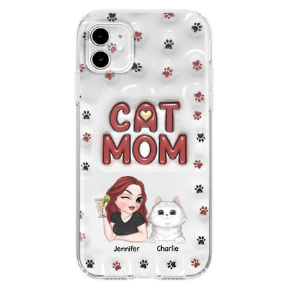 Lovely Cat Mom- Personalized Custom 3D Inflated Effect Phone Case