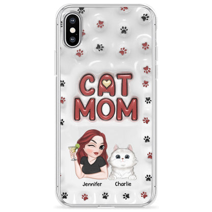 Lovely Cat Mom- Personalized Custom 3D Inflated Effect Phone Case