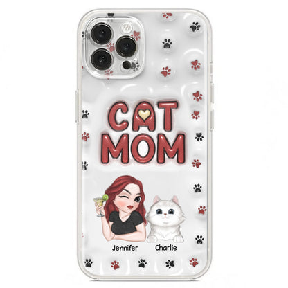 Lovely Cat Mom- Personalized Custom 3D Inflated Effect Phone Case