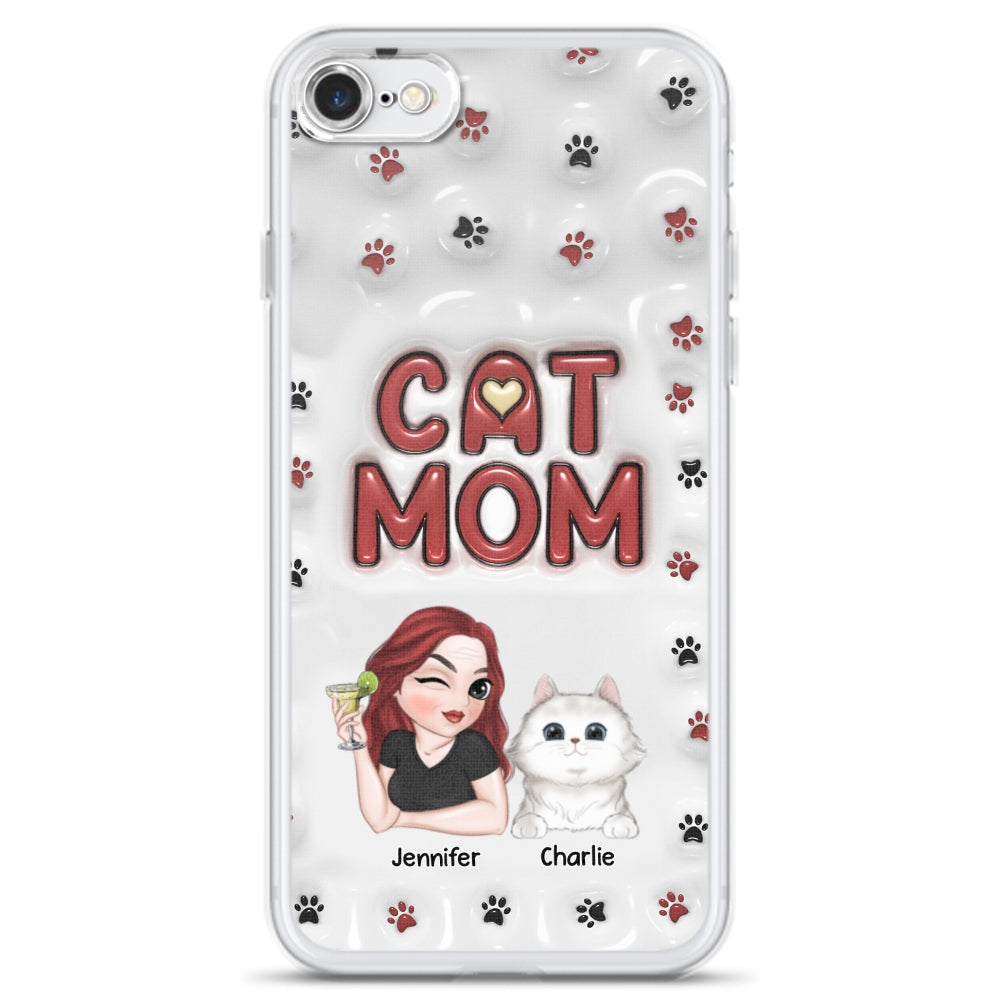 Lovely Cat Mom- Personalized Custom 3D Inflated Effect Phone Case