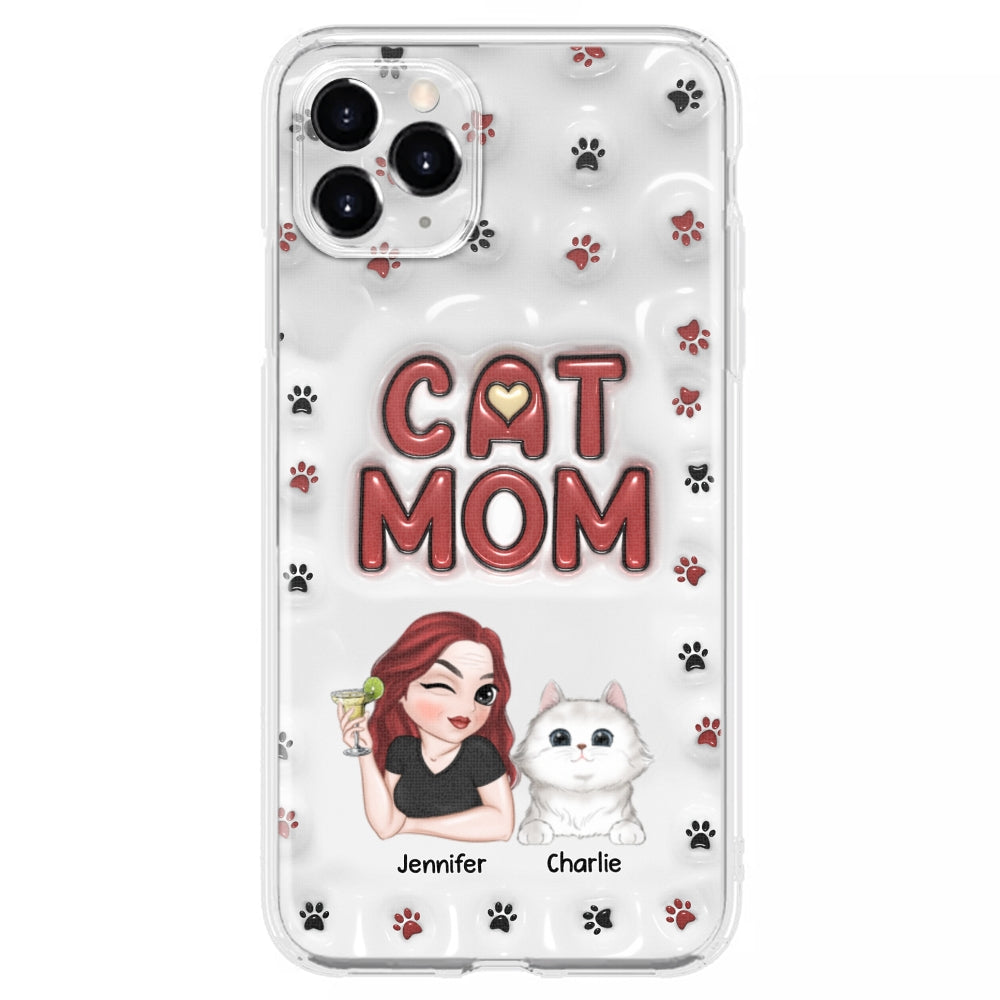 Lovely Cat Mom- Personalized Custom 3D Inflated Effect Phone Case