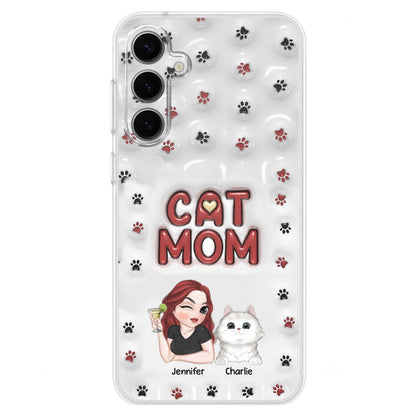 Lovely Cat Mom- Personalized Custom 3D Inflated Effect Phone Case