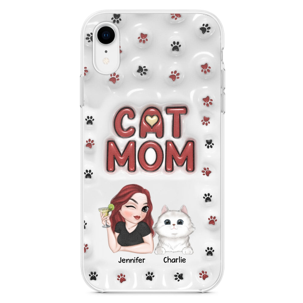 Lovely Cat Mom- Personalized Custom 3D Inflated Effect Phone Case