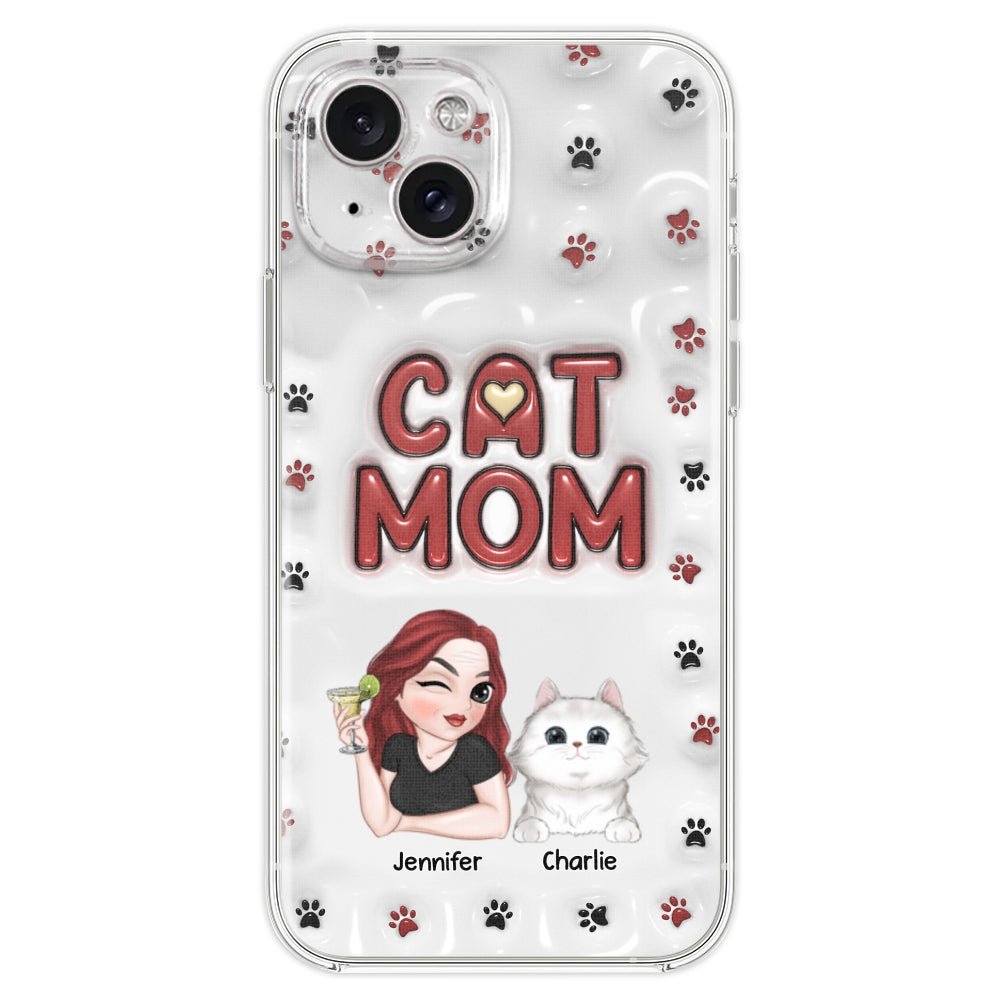 Lovely Cat Mom- Personalized Custom 3D Inflated Effect Phone Case