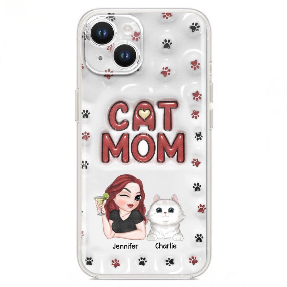 Lovely Cat Mom- Personalized Custom 3D Inflated Effect Phone Case