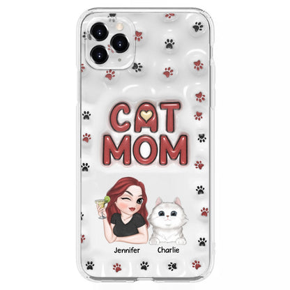 Lovely Cat Mom- Personalized Custom 3D Inflated Effect Phone Case