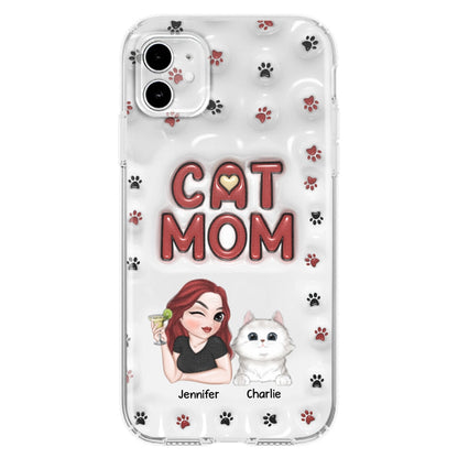 Lovely Cat Mom- Personalized Custom 3D Inflated Effect Phone Case