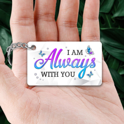 Blue Purple Butterfly Family Memorial Remembrance Keepsake Personalized Acrylic Keychain