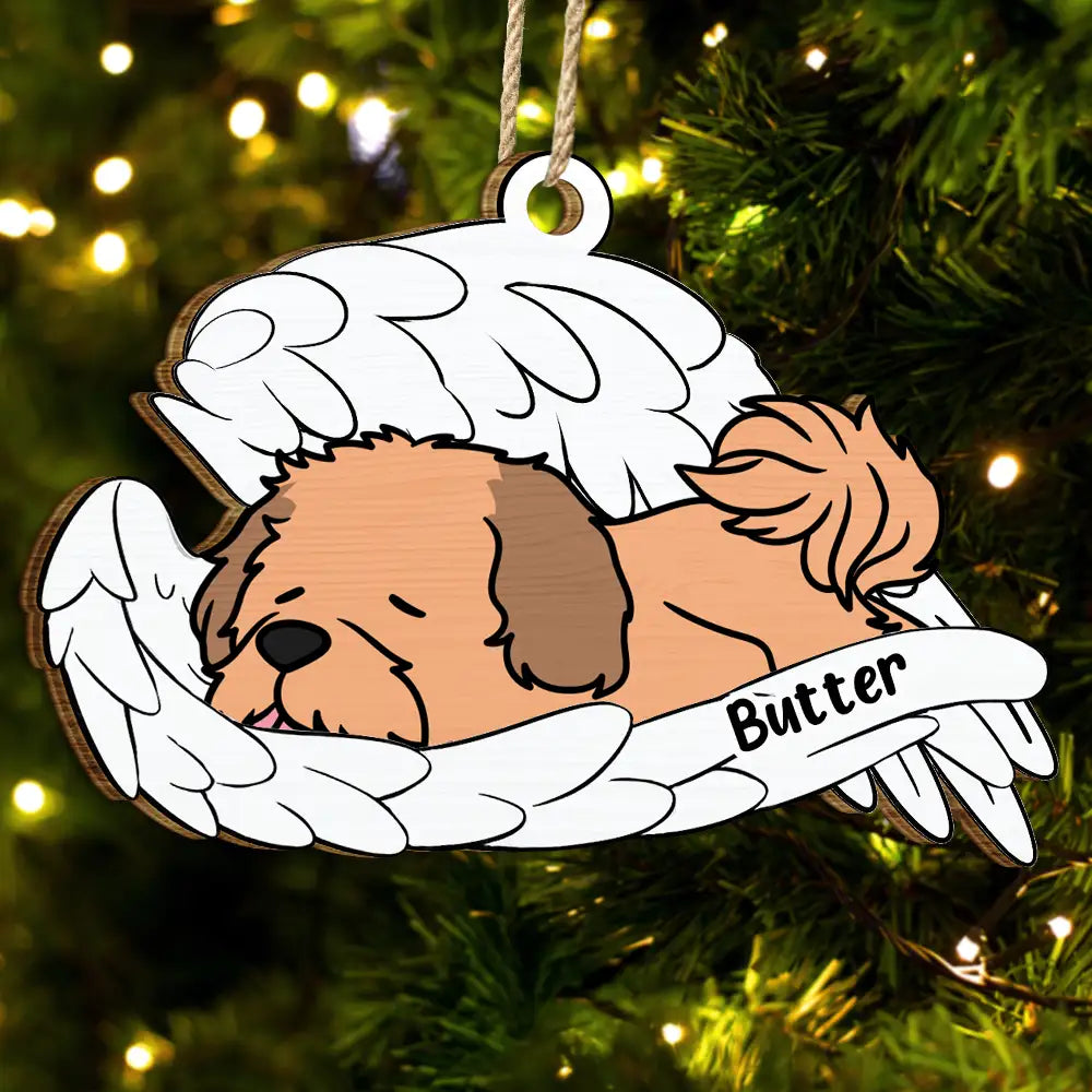 Memorial Angel Pet Don't Cry For Me - Personalized Wooden Cutout Ornament