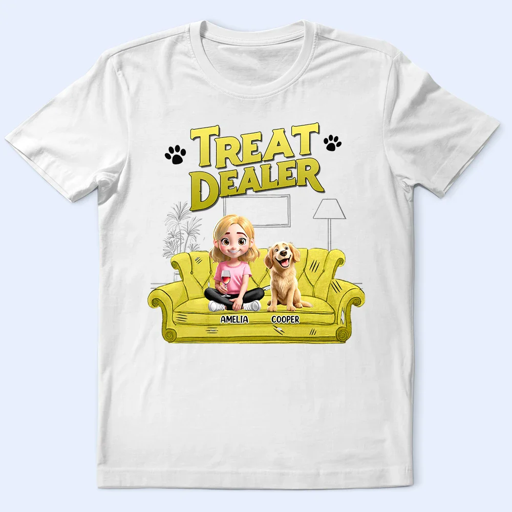 Treat Dealer 3D Effect Dogs - Personalized T Shirt