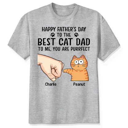 Happy Father‘s Day To The Best Cat Dad Personalized Shirt, Father's Day Gift For Cat Dad, Husband, Boyfriend