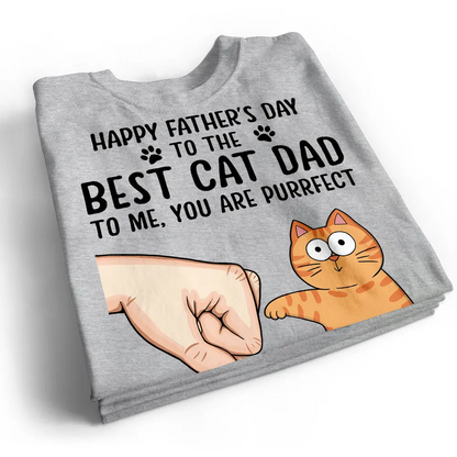 Happy Father‘s Day To The Best Cat Dad Personalized Shirt, Father's Day Gift For Cat Dad, Husband, Boyfriend