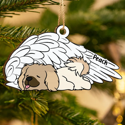 Memorial Angel Pet Don't Cry For Me - Personalized Wooden Cutout Ornament