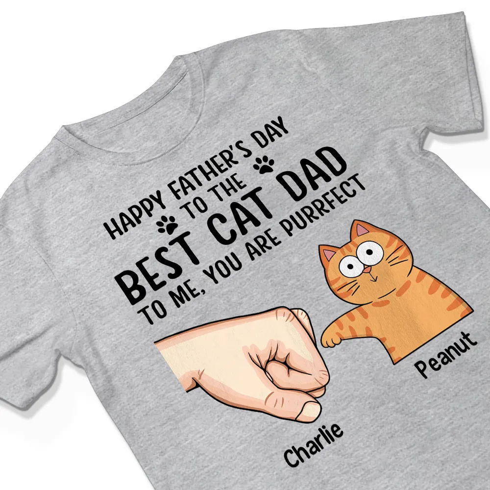 Happy Father‘s Day To The Best Cat Dad Personalized Shirt, Father's Day Gift For Cat Dad, Husband, Boyfriend