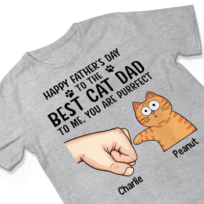 Happy Father‘s Day To The Best Cat Dad Personalized Shirt, Father's Day Gift For Cat Dad, Husband, Boyfriend