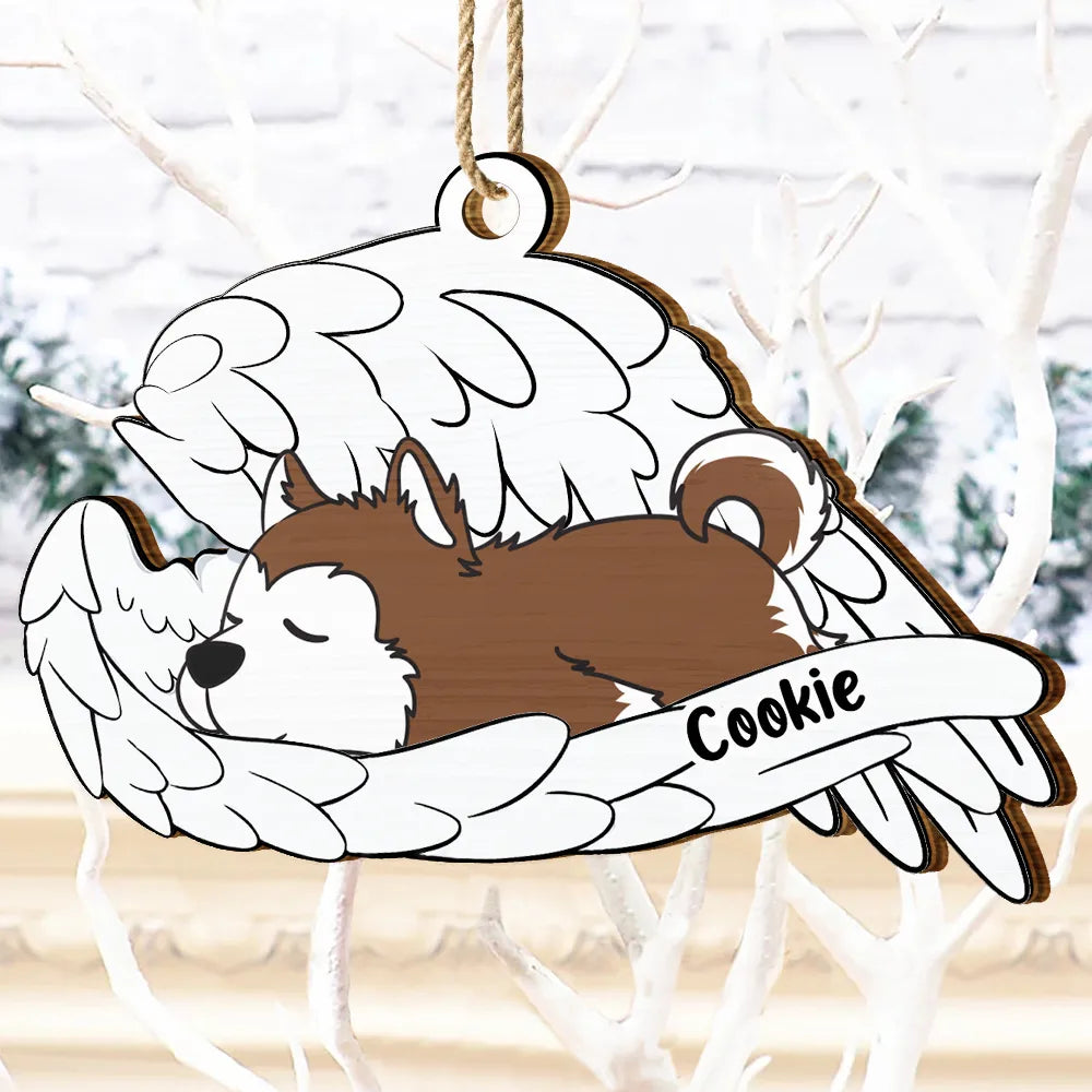 Memorial Angel Pet Don't Cry For Me - Personalized Wooden Cutout Ornament