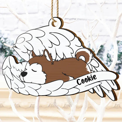 Memorial Angel Pet Don't Cry For Me - Personalized Wooden Cutout Ornament