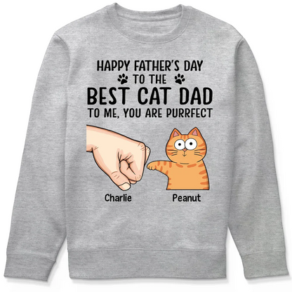 Happy Father‘s Day To The Best Cat Dad Personalized Shirt, Father's Day Gift For Cat Dad, Husband, Boyfriend