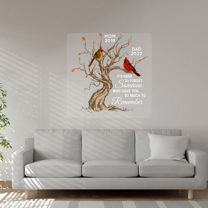 Hard To Forget Someone Cardinal Family Memorial Remembrance Personalized Decal