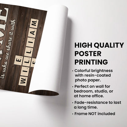 Home Is Who We Share Love With Crosswords Puzzle Art Personalized Poster