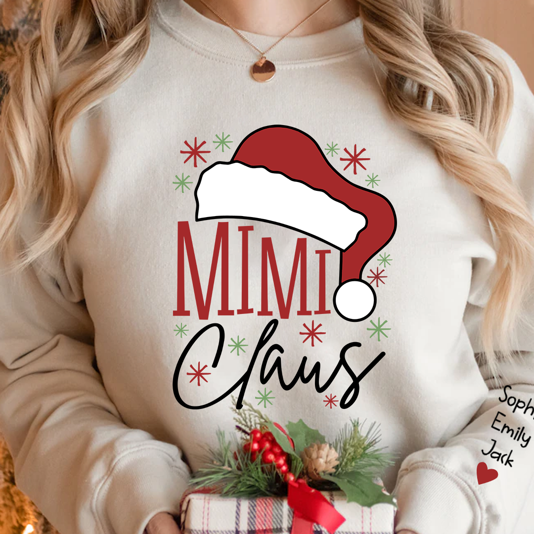 Mimi claus Christmas And Grandkids Merry Christmas Sweatshirt