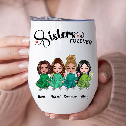 Sisters - Sisters Forever - Personalized Wine Tumbler - The Next Custom Gift