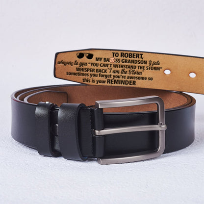 Son - To My Son This Is Your Reminder - Personalized Engraved Leather Belt - The Next Custom Gift
