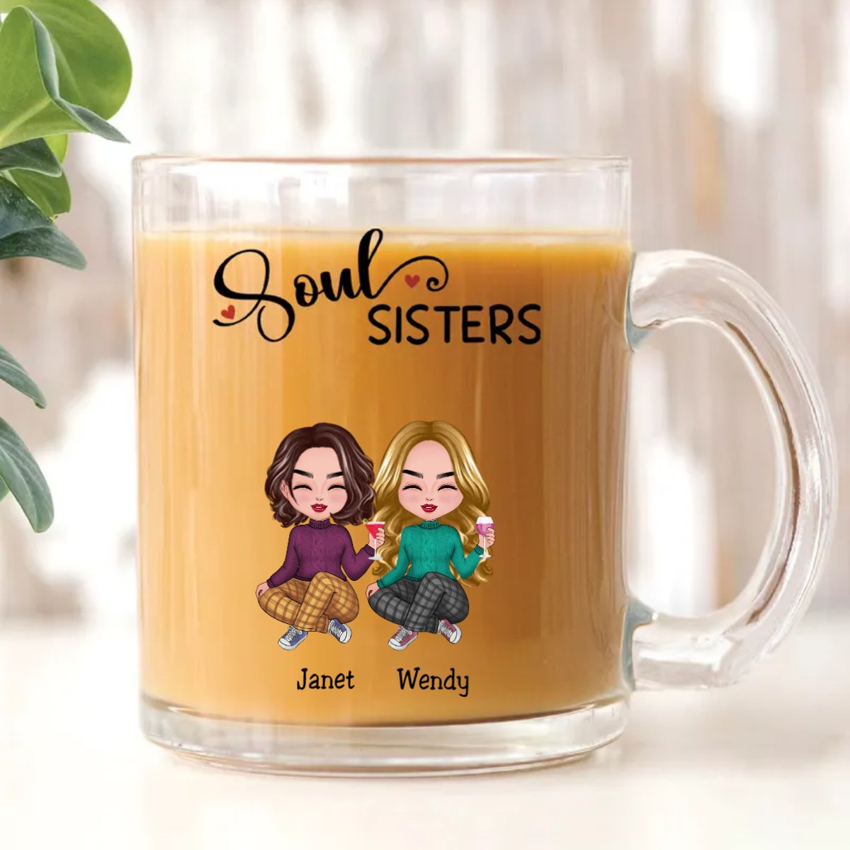 Soul Sisters - Personalized Glass Mug - The Next Custom Gift