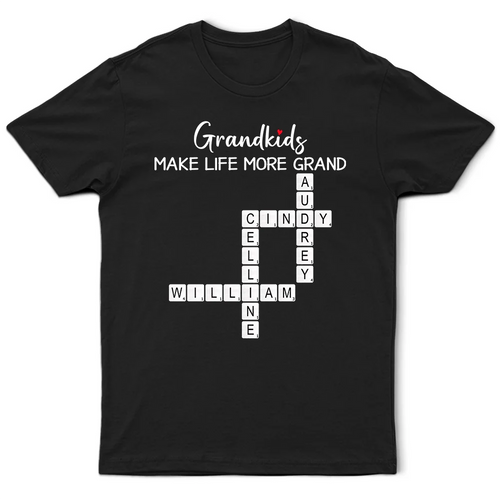 Crossword Grandkids Make Life More Grand - Personalized T Shirt