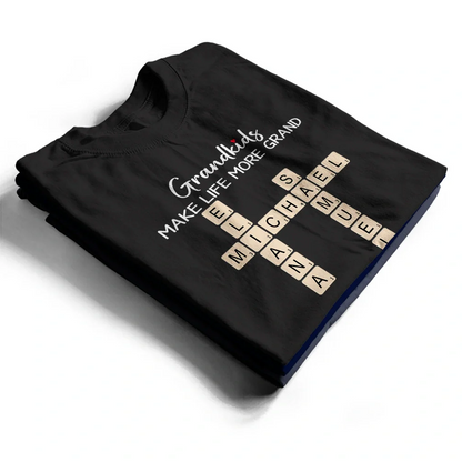Crossword Grandkids Make Life More Grand - Personalized T Shirt