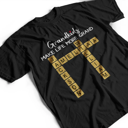 Crossword Grandkids Make Life More Grand - Personalized T Shirt