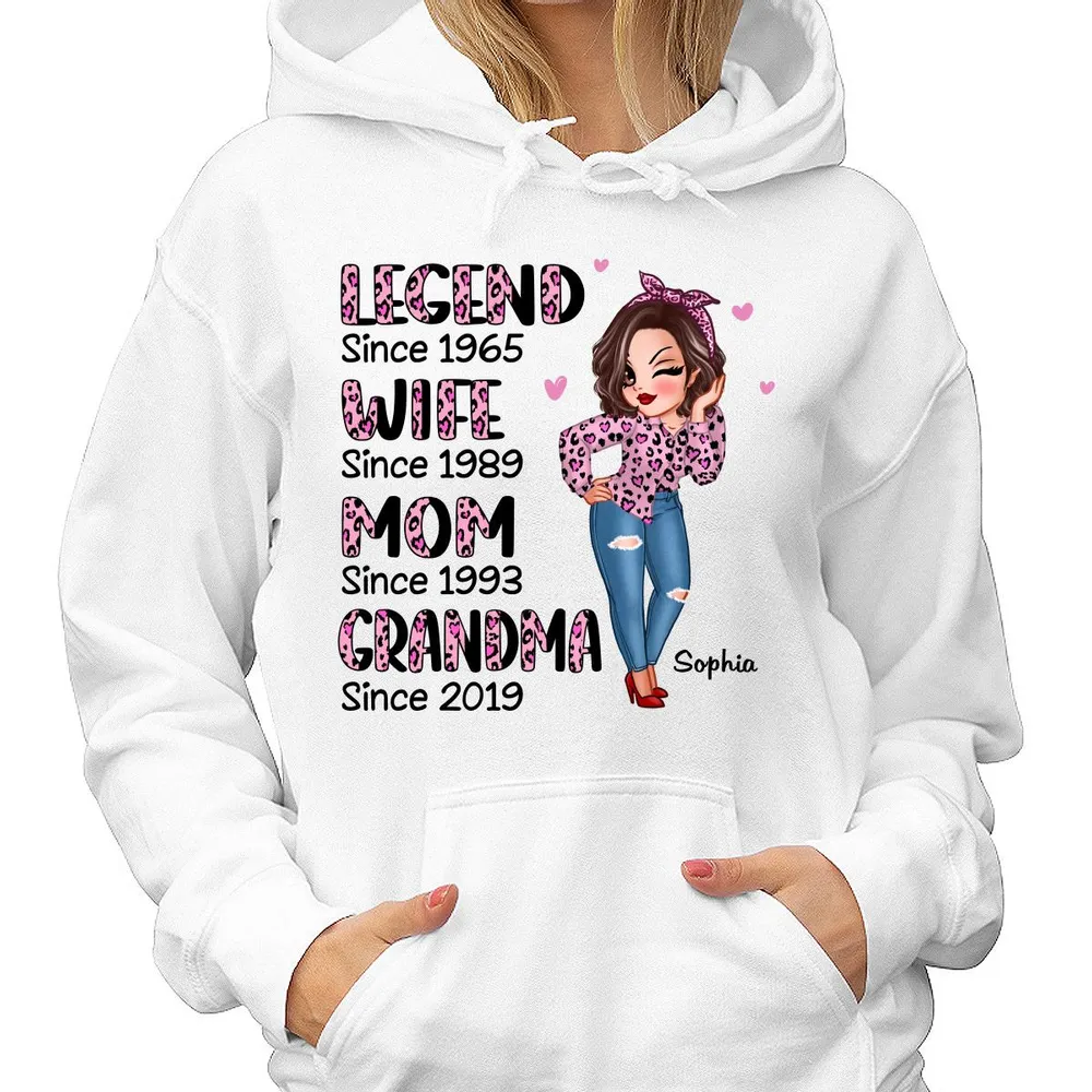 Legend Wife Mom Grandma Pink Leopard Pattern Personalized Shirt, Heartfelt 2025 Mother's Day Gift For Grandma, Mom