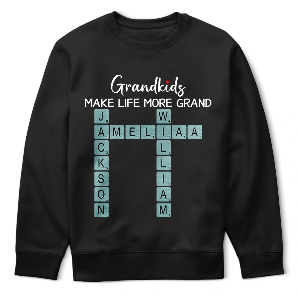 Crossword Grandkids Make Life More Grand - Personalized T Shirt
