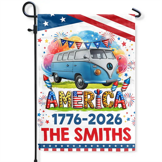 Stars & Stripes America 250th Camper - Personalized Flag