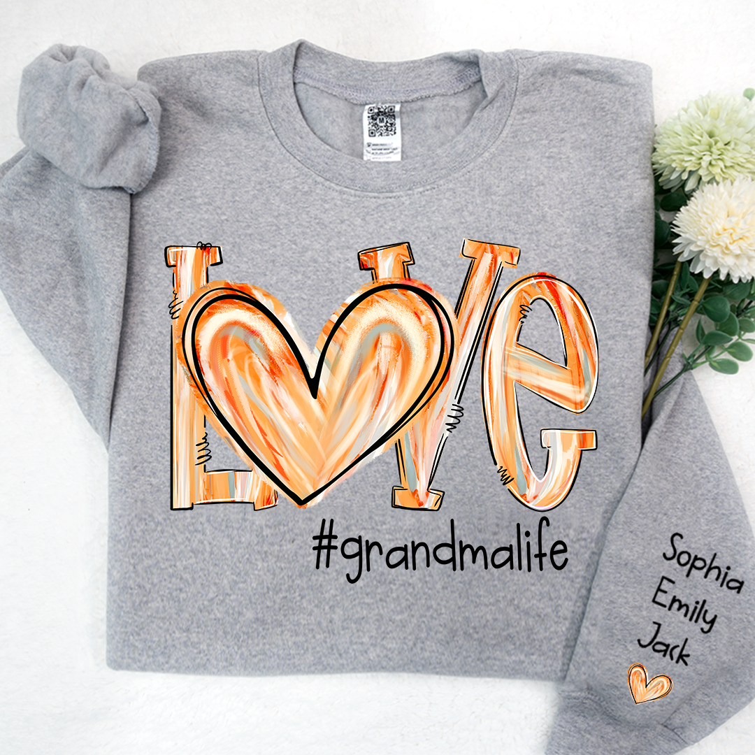 Personalized Love grandmalife Colorful Painted With Grandkids Sweatshirt