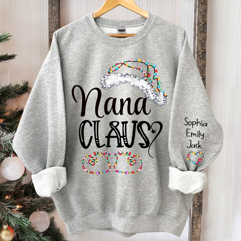 Nana claus Christmas And Grandkids Sweatshirt