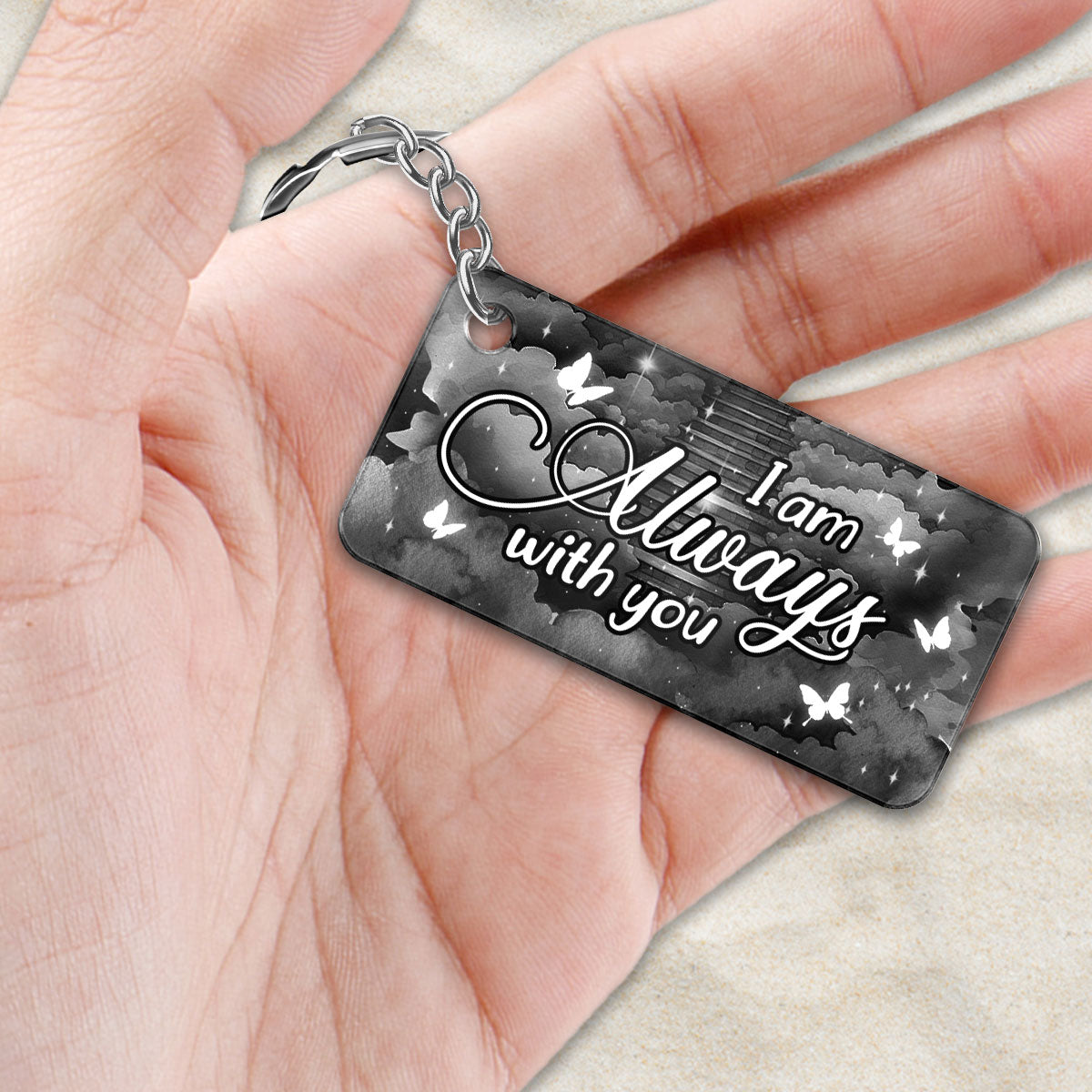 Always With You Night Sky Family Members Memorial Remembrance Sympathy Gift Personalized Acrylic Keychain